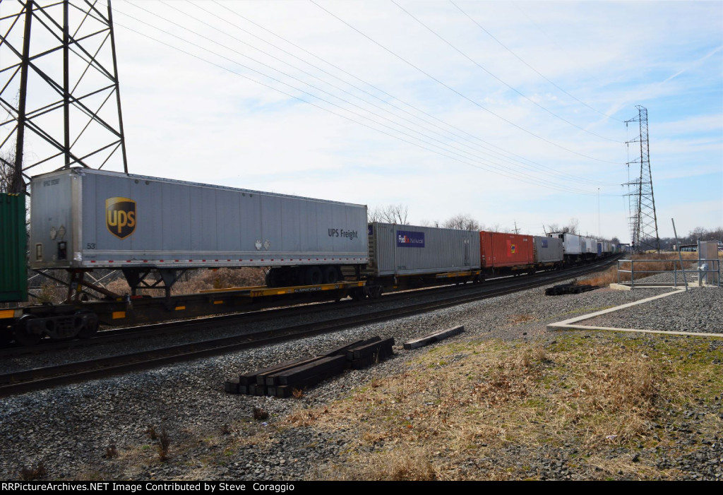 UPS Freight Trailer on Spine Car